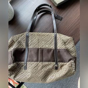 Coach bag fabric. Signature style